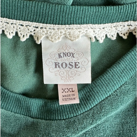 Emerald green velour-like feel sweatshirt, Knox Rose brand, size XXL - Picture 7 of 8